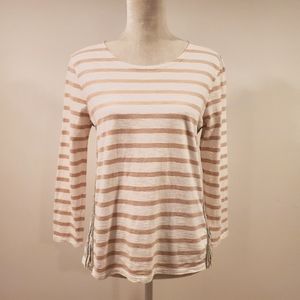 J Crew Striped Sailor Sequin Detail Top Women's Size S